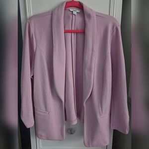 Bar III Pink Ruched 3/4 Sleeve Knit Blazer Size L